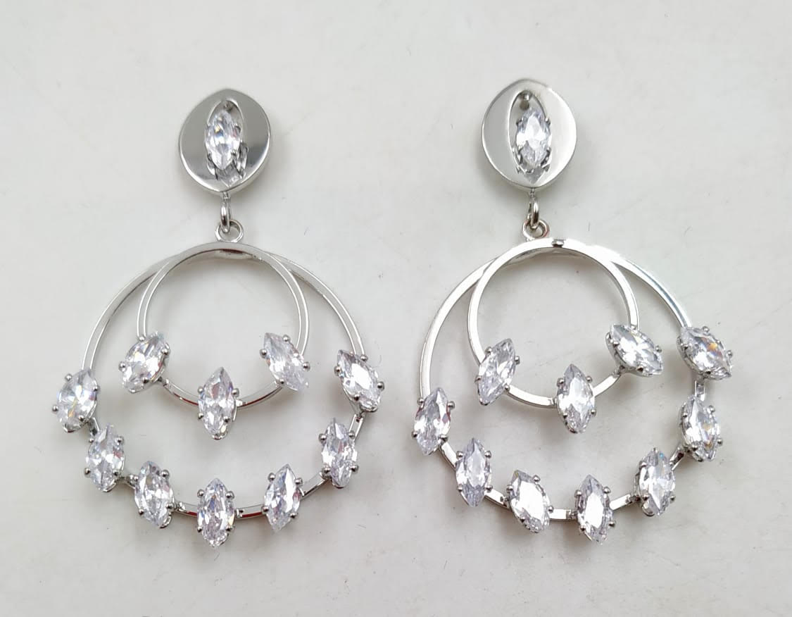 American Diamond Small Chand Bali Earrings